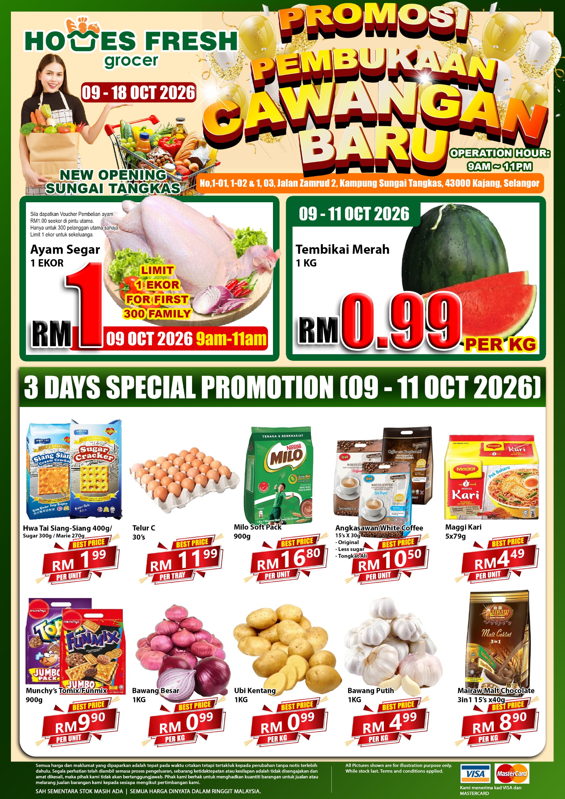 Homes Fresh Grocer Sungai Tangkas new opening promotion, 9 to 18 October 2026